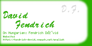 david fendrich business card